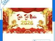 55+ mẫu backdrop tất niên đẹp, xu hướng mới nhất