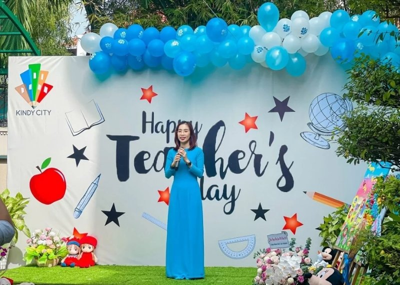 Background 20/11 trường Kindy City