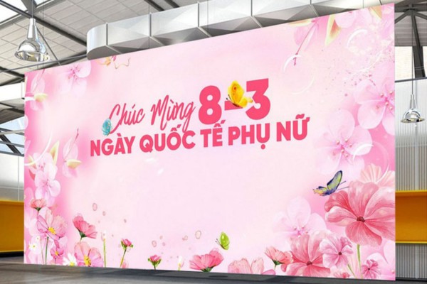 mẫu backdrop 8/3 đẹp