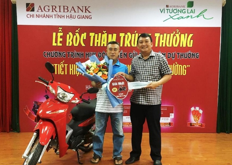 Backdrop bốc thăm trúng thưởng Agribank