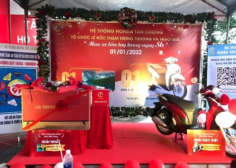 Backdrop bốc thăm trúng thưởng Honda