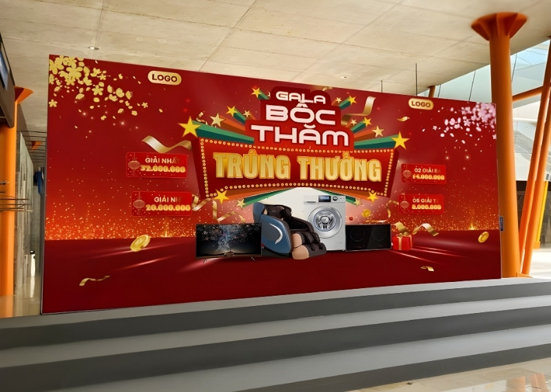 Backdrop gala bốc thăm trúng thưởng