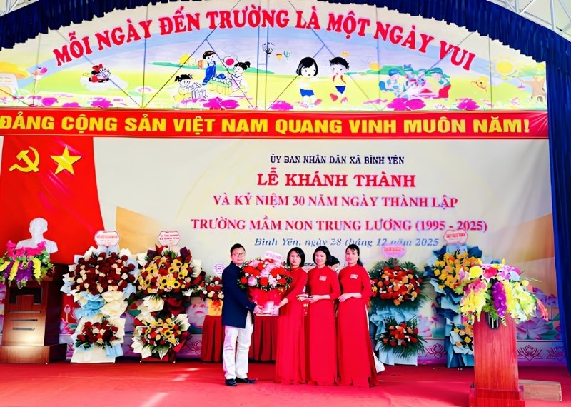 Backdrop kỷ niệm trường mầm non
