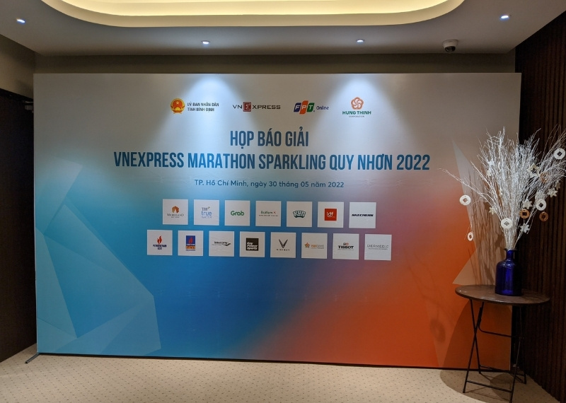 Backdrop sự kiện họp b&aacute;o Marathon