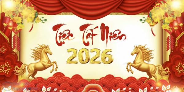 Backdrop tiệc tất ni&ecirc;n năm mới