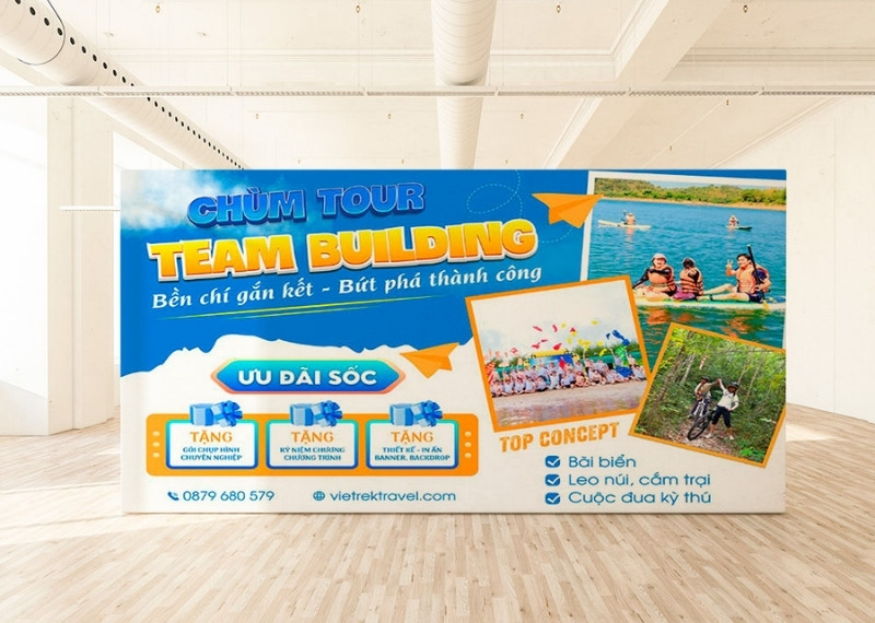 Backdrop team building Ch&ugrave;m Tour