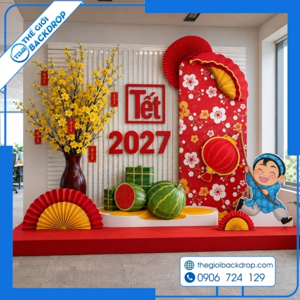 79+ Mẫu Backdrop Tết, Chúc Mừng Năm Mới 2027 Đẹp, Thu Hút