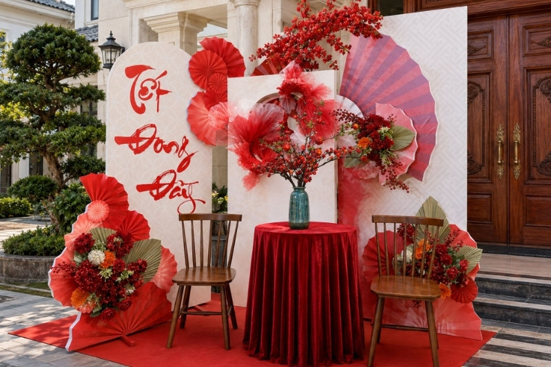Backdrop Tết đong đầy