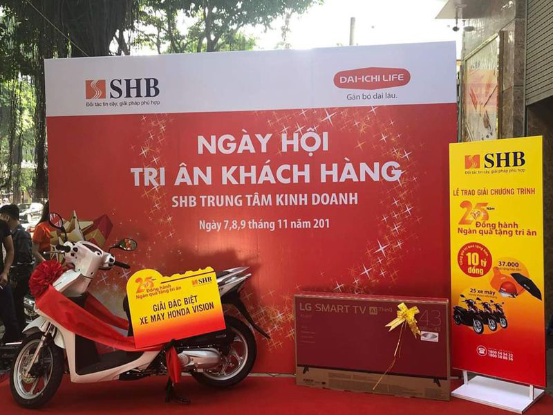 Backdrop ngày hội tri ân khách hàng SHB