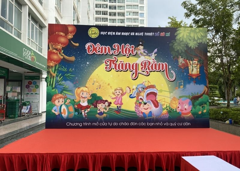 backdrop đ&ecirc;m hội trăng rằm Đồ R&ecirc; M&iacute;