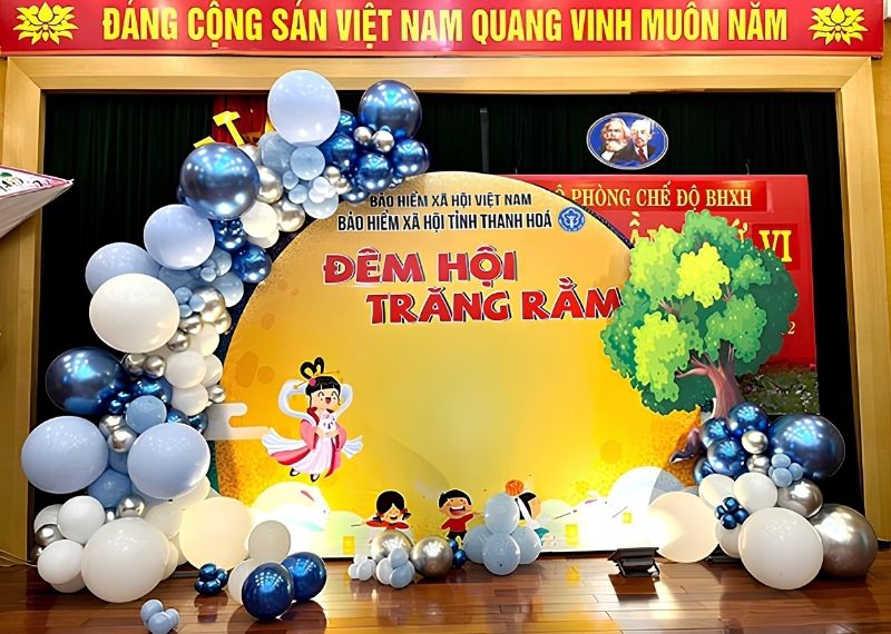 Backdrop Trung Thu Bảo Hiểm X&atilde; Hội Tỉnh Thanh H&oacute;a