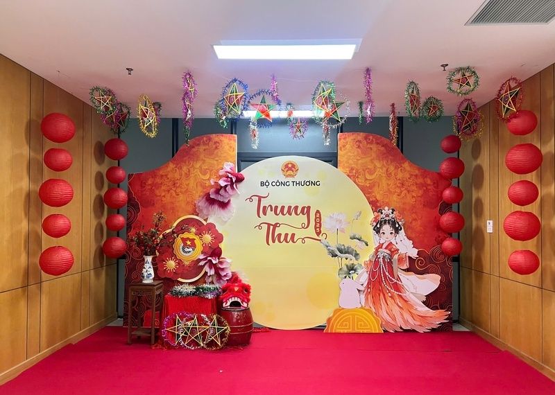 Backdrop Trung Thu của Bộ C&ocirc;ng Thương