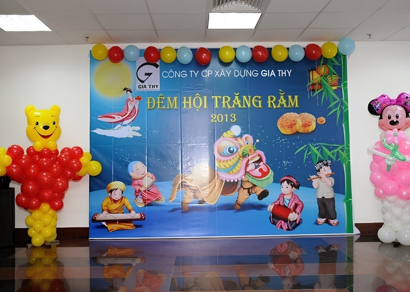 Backdrop Trung Thu C&ocirc;ng Ty X&acirc;y Dựng Gia Thy