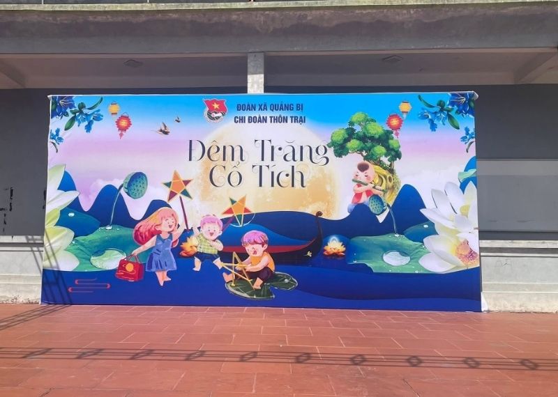 Backdrop Trung Thu đo&agrave;n x&atilde; Quảng Bị