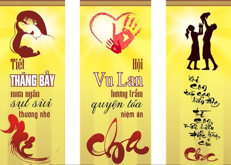Băng rôn Vu Lan báo hiệu ấn tượng
