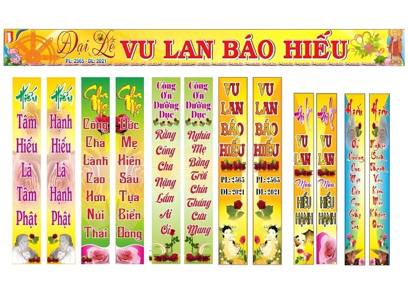 Băng rôn Vu Lan báo hiệu ý nghĩa
