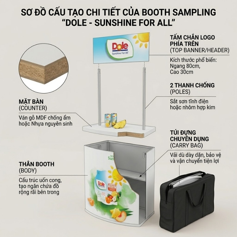 Cấu tạo của một booth sampling chi tiết