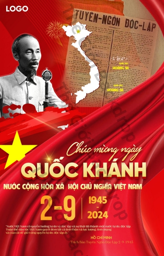 Poster ch&uacute;c mừng Quốc Kh&aacute;nh 2/9 đẹp