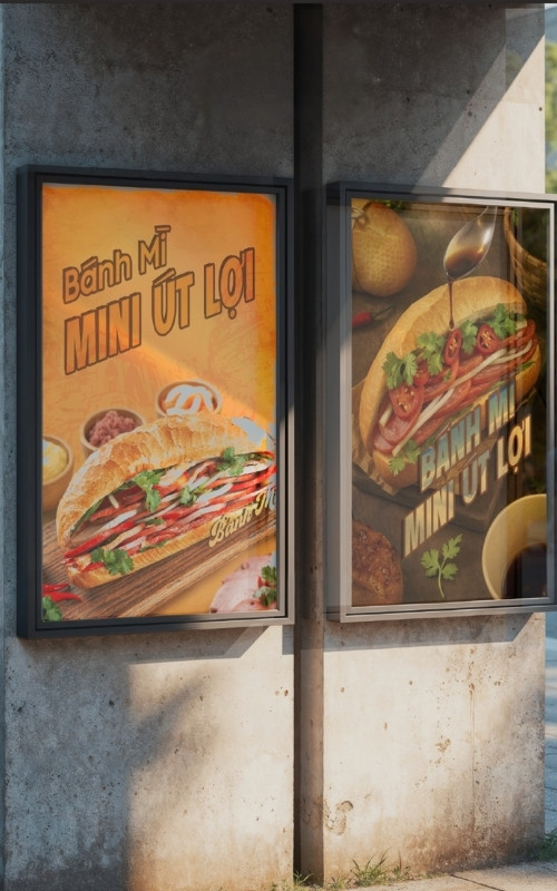 Poster b&aacute;nh m&igrave; mini gắn tường