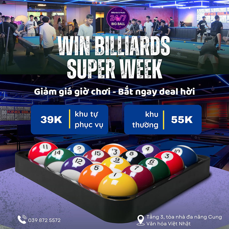 Poster giảm gi&aacute; Win Billiards