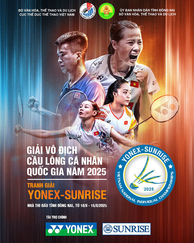 Poster giải cầu l&ocirc;ng c&aacute; nh&acirc;n quốc gia