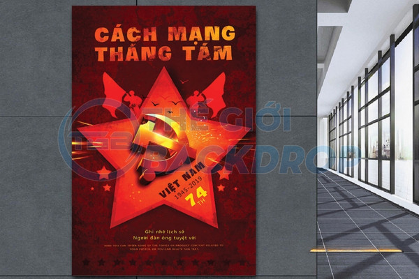 Poster cổ động Cách Mạng Tháng Tám