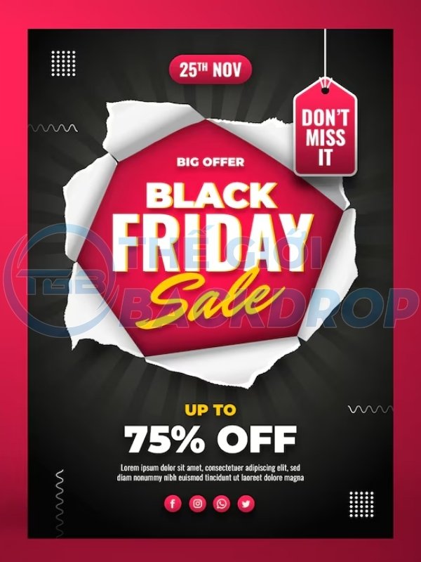 Poster giảm giá black friday