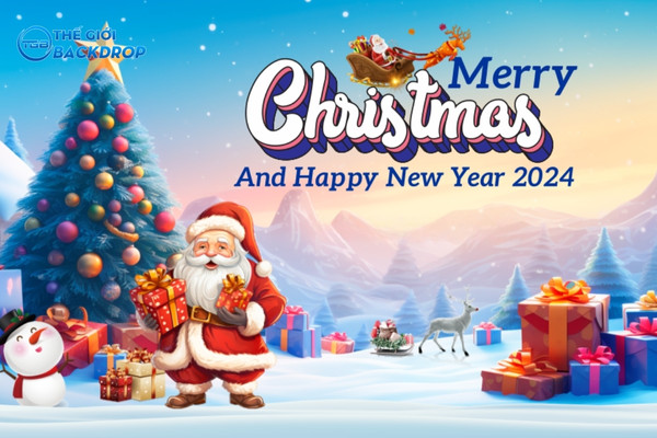 Mẫu poster Giáng sinh tuyết trắng