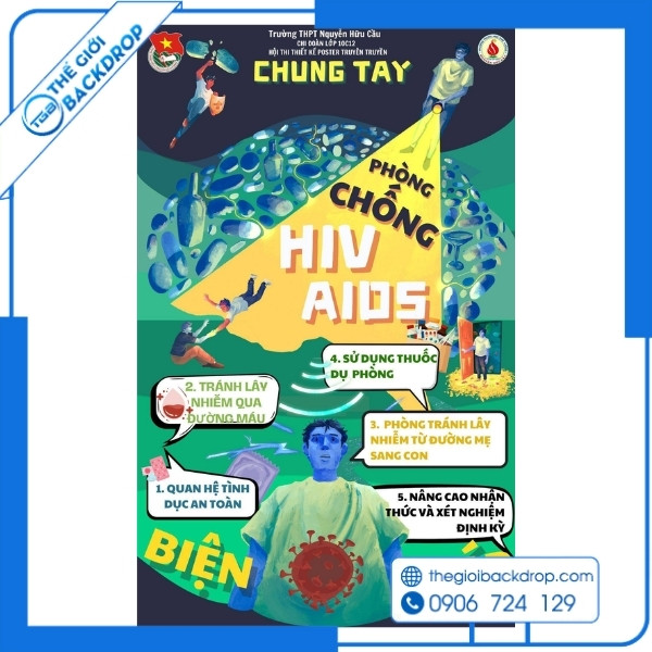 17+ mẫu poster tuyên truyền phòng chống HIV/AIDS ý nghĩa