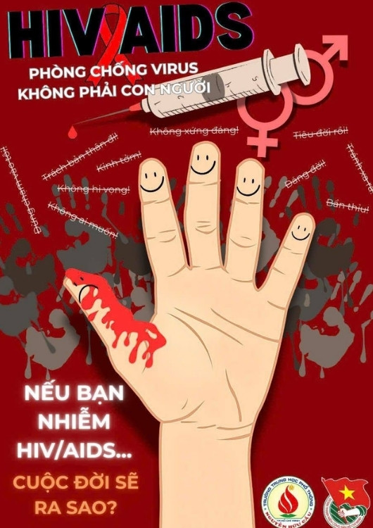 Poster ph&ograve;ng chống HIV