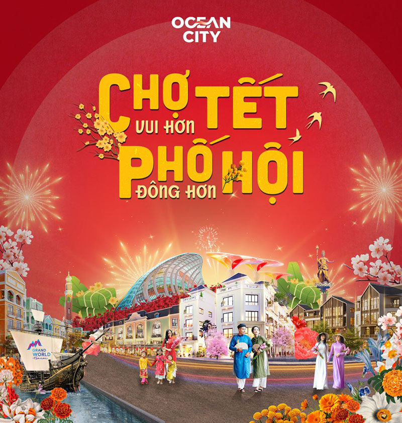 Poster lễ hội chợ Tết Ocean City