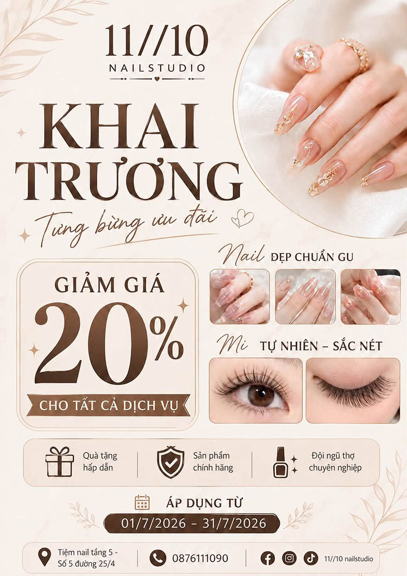 Poster khai trương Nails Studio