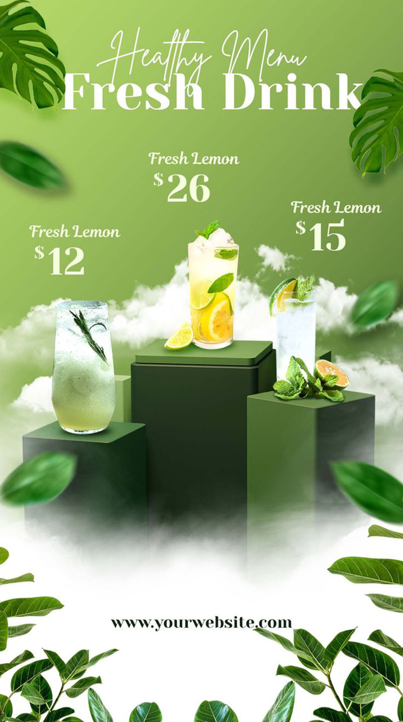 Poster khuyến m&atilde;i nước giải kh&aacute;t