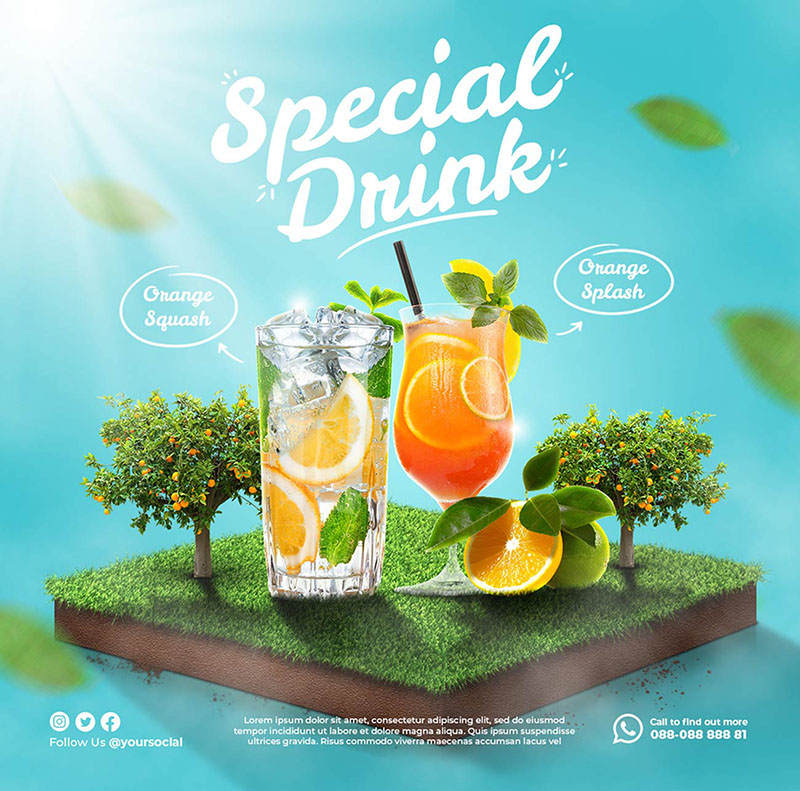 Poster nước giải kh&aacute;t ấn tượng