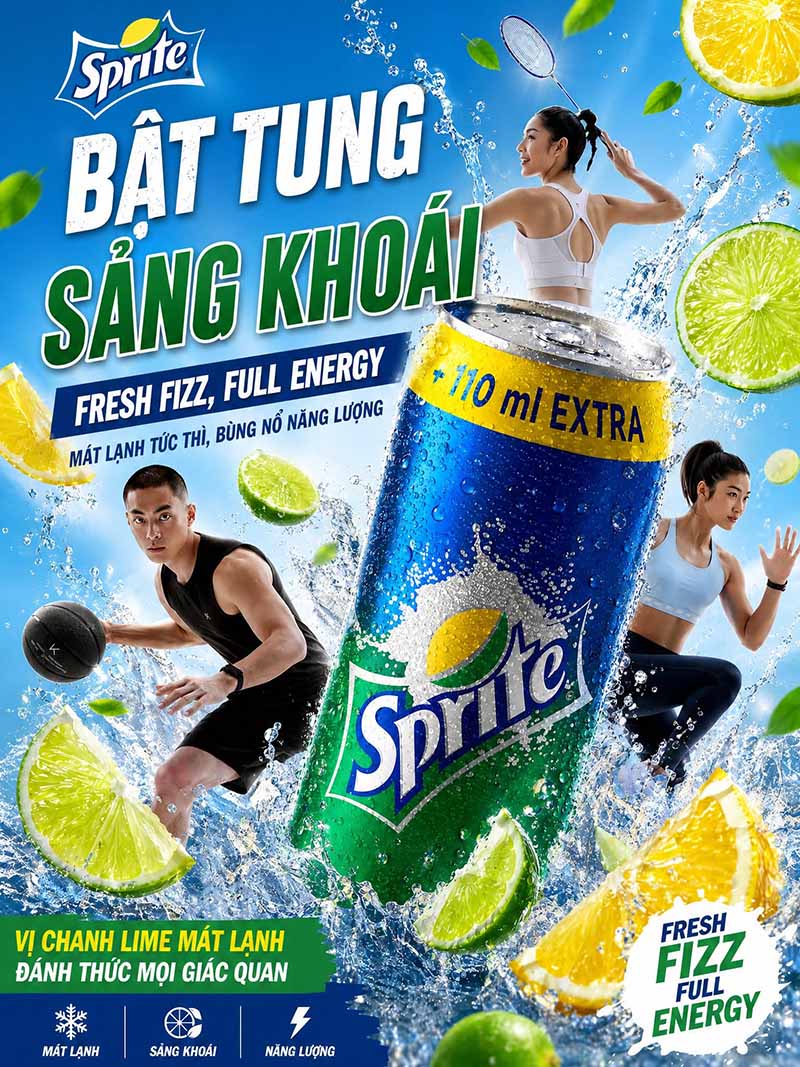 Poster quảng c&aacute;o Sprite