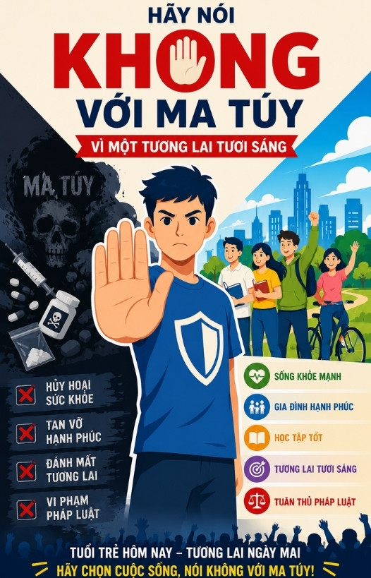 Mẫu poster ph&ograve;ng chống ma t&uacute;y 2D đẹp