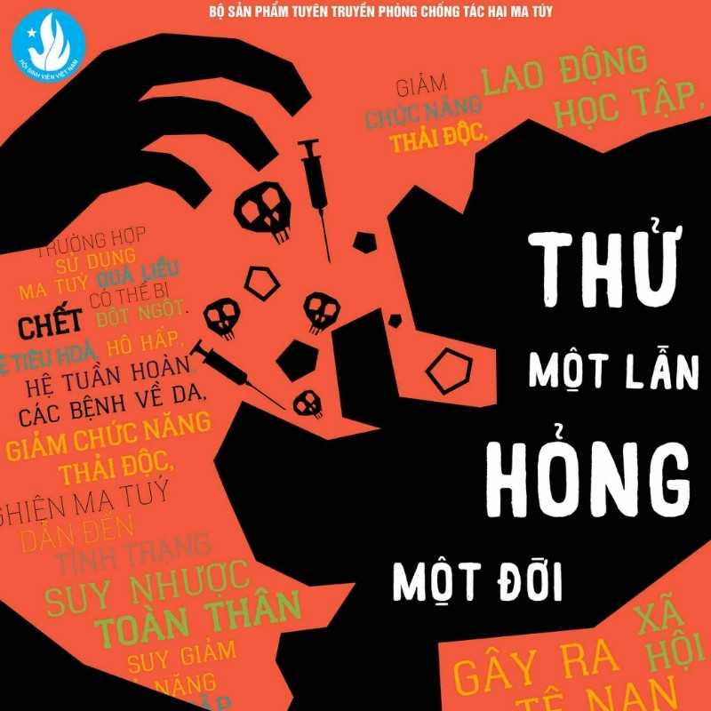 Mẫu poster ph&ograve;ng chống ma t&uacute;y của học sinh