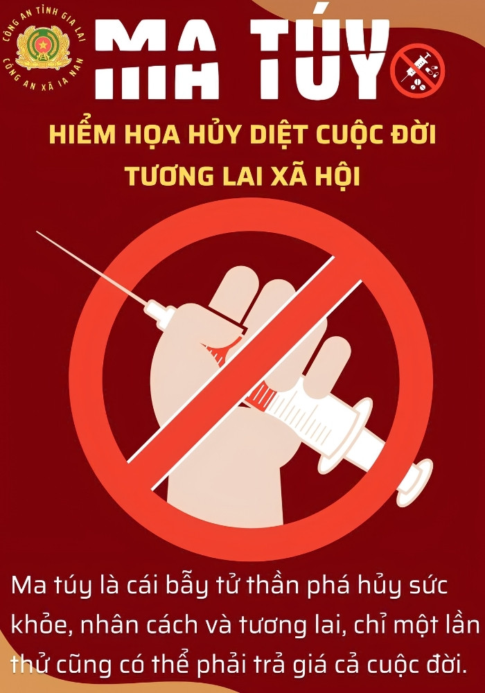Mẫu poster tuy&ecirc;n truyền ph&ograve;ng, chống ma t&uacute;y của c&ocirc;ng an