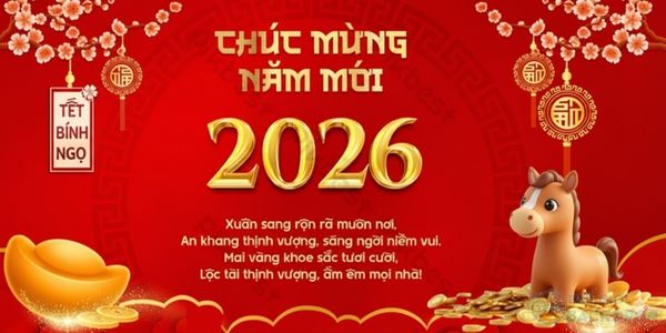 Poster chúc mừng năm mới 2026