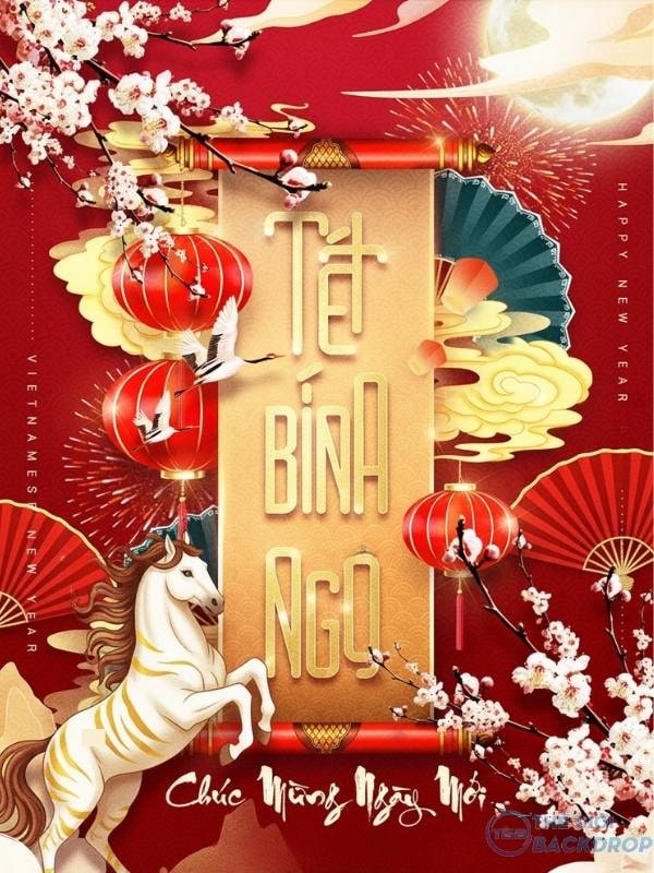 Poster chúc mừng năm mới Tết Bính Ngọ
