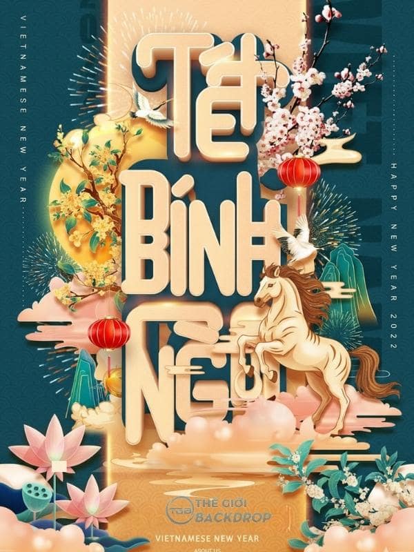 Poster Tết Bính Ngọ ấn tượng