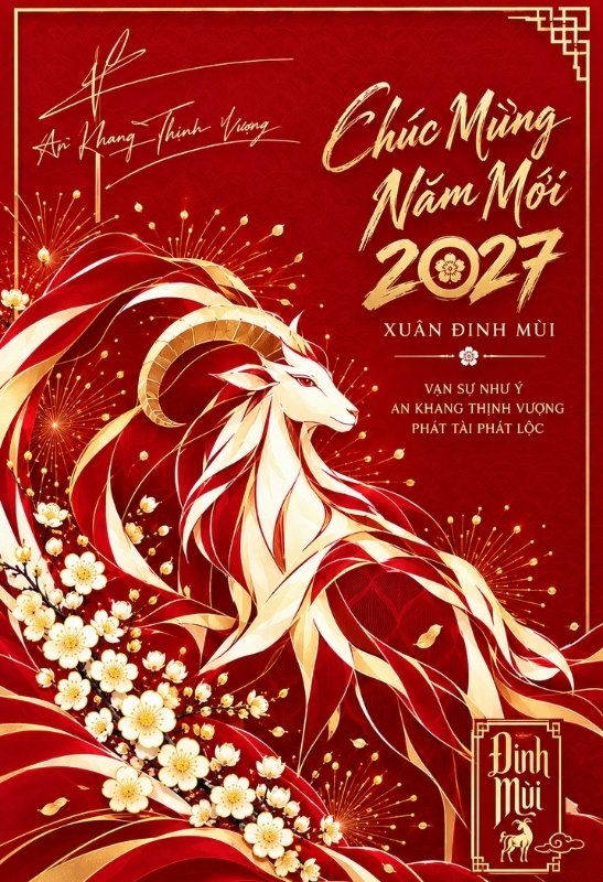 Poster Tết Đinh M&ugrave;i đẹp