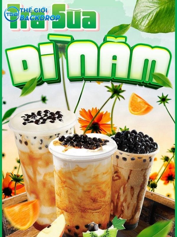 Poster trà sữa Dì Năm