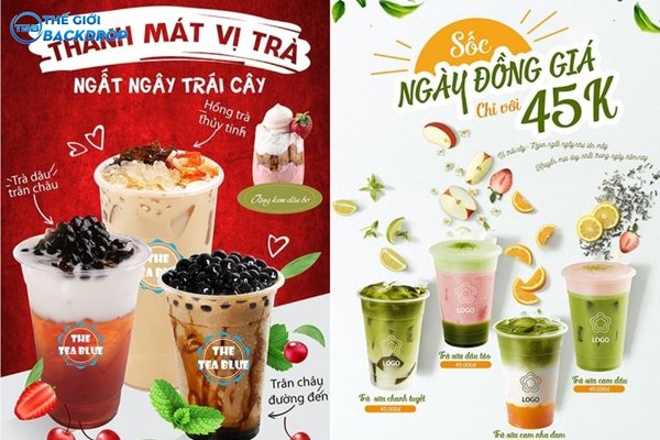 Poster trà sữa sáng tạo