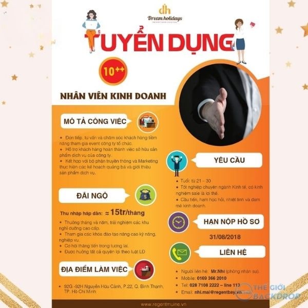 Poster tuyển dụng Dream Holidays