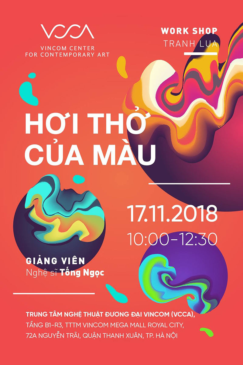 Poster workshop tranh lụa