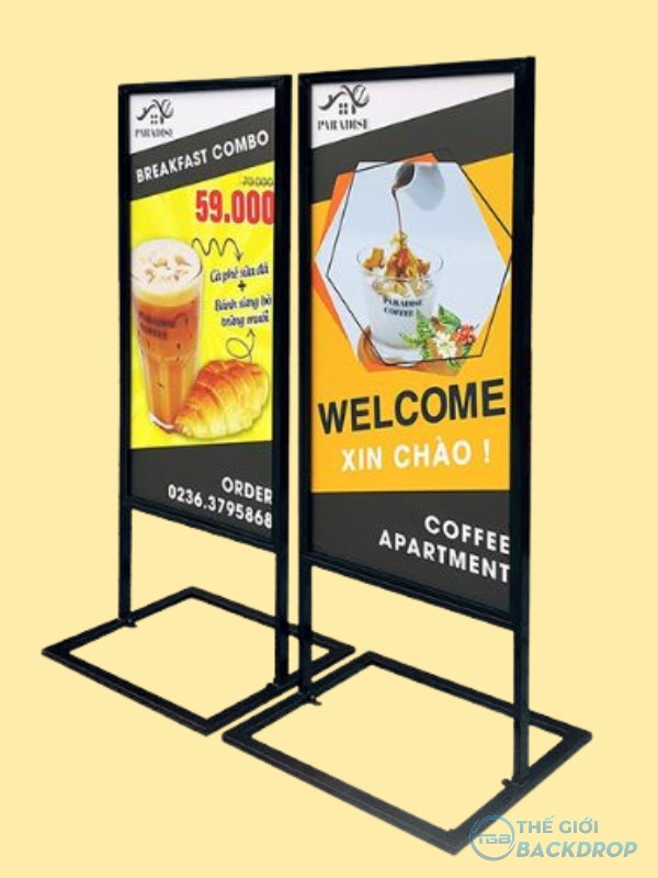 Standee khung sắt 2 mặt