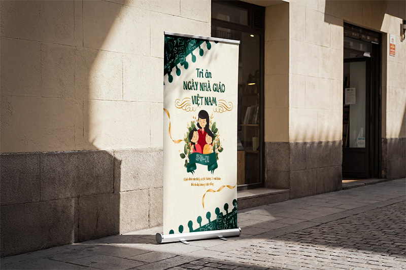 Mẫu standee 20/11 cho trường học