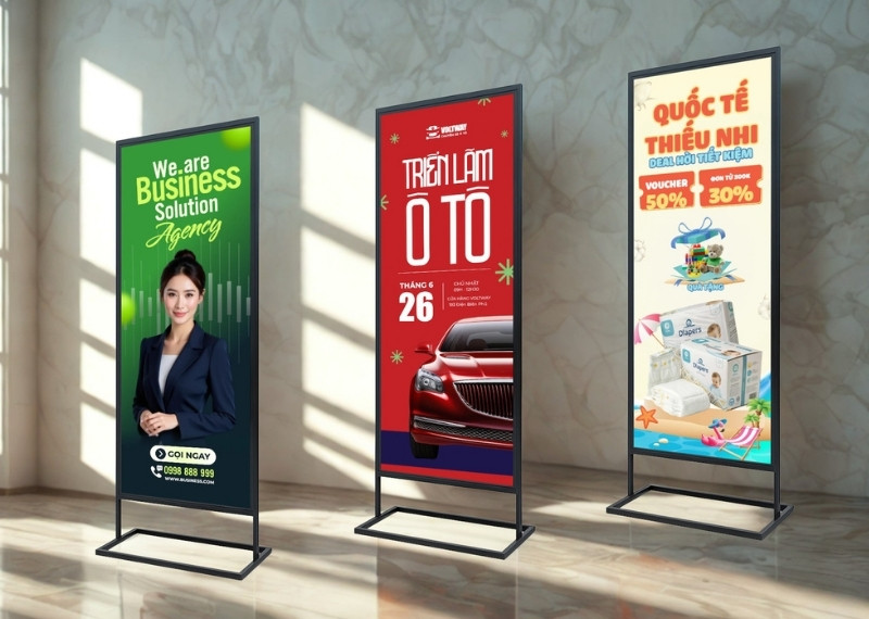 Mẫu standee ch&acirc;n sắt đẹp