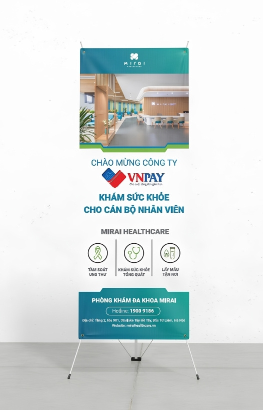 Standee ch&agrave;o mừng c&ocirc;ng ty VNPay